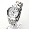 Comercio Exterior Wach Aliexpress Modelo Nuevo Geneva Tres Ojos Seis Manecillas Correa de Acero Reloj, Reloj de Moda y Tendencia Fabricante Ventas