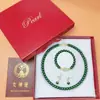 Presente de Dia das Mães: Colar de Contas Roxas Auspiciosas, Conjunto de Três Peças de Pérolas de Imitação, Caixa de Presente para Mãe, Lembrança de Evento