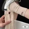 Calcetines de Punto con Bordado de Corazón Estilo Coreano para Mujer, Calcetines de Algodón Transpirables Absorbentes del Sudor, Elásticos, de Caña Media con Letras en el Talón, Estilo Popular Calcetines Holgados