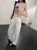 Calça Jeans Branca Reta GAGD para Mulheres, Cintura Alta, Solta, Emagrecimento, Casual, Versátil, Jeans Branco Wide-Leg, Novo Estilo de Outono