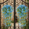 Enredadera artificial de mejor venta transfronteriza, multicolor, tipo violeta, para jardín exterior, hogar, maceta colgante, balcón y decoración de sala de estar.