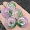 Hebilla de jade esmeralda jade violeta colgante de jade Frijol Verde Guanyin con colgante flor flotante hebilla colgante de collar colgante de jade