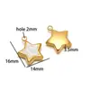 Colgante Oval Dorado de Acero Inoxidable con Forma de Estrella de Cinco Puntas y Pedrería para Collar Pulsera de Moda DIY Accesorios para Ropa Transfronterizo