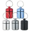 Suministro Listo de Tapones para los Oídos de Tubo Corto y Grueso de Aleación de Aluminio, Caja de Almacenamiento de Joyería de Botella de Aluminio con Llavero, Tarro de Almacenamiento de Metal