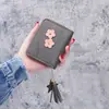 Billetera Corta Nueva 2026 para Estudiantes Mujeres, Monedero con Cremallera, Lindo Monedero Mini Fresco Estilo Coreano Floral
