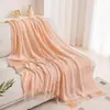 Manta para Sofá Lujo Ligero Ins Color Sólido Manta de Aire Acondicionado Estilo Lujo Ligero Manta Decorativa para Oficina Siesta B&B Otoño Invierno