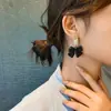 Pendientes Retro de Moño Negro con Circonita Microincrustada, Pendientes de Moda y Estilo para Mujer, Pendientes de Celebridad de Internet Coreana