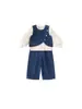 Roupa infantil Bangxuan, conjunto para meninas, nova coleção de outono, conjunto de três peças de jeans estiloso estilo coreano para meninas pequenas e crianças maiores