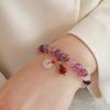 Novo bracelete de ametista natural feminino bracelete de cristal morango nove roxo anel aberto de fogo joia de mão anel de corrida saco da sorte de cinábrio
