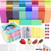 Argila Polimérica para Assar em 51 Cores para Modelagem Infantil, Argila Macia com Ferramentas de Escultura, Acessórios e Moldes