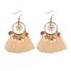 Accesorios de Viaje Occidentales Pendientes Largos con Borlas para Mujer Estilo Étnico Exótico Estilo Páramo Joyería de Oreja Retro Fresco y Dulce