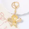 Luz Gotear Aceite Lujo Creativo Llavero Anillo Abeja Coche Mochila Pedrería Metal Colgante de Llave Insecto Animal