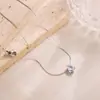 Novo Design de Luxo Colar Pingente de Diamante com Seis Garras Corrente para Clavícula Feminina de Verão Acessórios de Luxo Acessíveis Nicho 18K Não Desbota