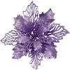 Guirlanda de Flores com Recorte Dourado em Pó 16cm Vime Flores Decorativas DIY Acessórios para Árvore de Natal Pingente Fabricante