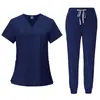 Ropa de Trabajo de Manga Corta Elástica de Secado Rápido Preferencial para Lavar a Mano Ropa de Trabajo Ropa para Lavar a Mano de Mujer Traje Dividido para Quirófano de Hospital