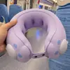 Almofada inflável em forma de U, projetada para viagens, viagens de negócios, voos de longa distância e trens de alta velocidade; um travesseiro de apoio para o pescoço dobrável e portátil para dormir confortavelmente