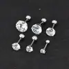 Ventas Directas de Fábrica Transfronterizos Europeos y Americanos Acero de Titanio Redondo Zirconio Estampado Garra Bola Tapón 3-8mm Cristal Aaa Coloridos Pendientes Huazi