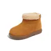 Zapatos de Algodón Nuevos de Invierno de Moda para Niñas con Forro de Felpa, Botas de Nieve Cálidas Elegantes y de Moda Estilo Coreano para Niños