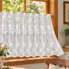 Nova Cortina de Renda Transparente Estilo Country Americano Cortina de Café Cortina para Porta de Cozinha Cortina de Proteção Solar Venda por Atacado de Fábrica