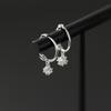 Pendientes de bola brillante de plata esterlina S925 simples con viento socialité, moda personalidad, bola de diamantes, pequeños aros para la oreja M05714