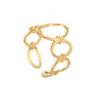 Anillo ovalado de acero inoxidable geométrico europeo y americano, personalidad, moda, apertura ajustable, anillo chapado en oro de 18 quilates, fabricantes