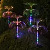 Luzes Solares de Jardim, Luzes de Água-Viva Coloridas Mutáveis para Exterior, Luzes de Paisagem para Exterior, Luzes Decorativas de Jardim, Luzes de Cana Montadas no Solo