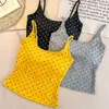 Estilo Deseo Puro Lunares Espalda Hermosa Camisola Ajustable Sexy Cruzada Adelgazante Corto Ropa Interior Superior Verano