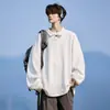 Sudadera de peso pesado extragrande Oreja de Trigo 2026, nuevo estilo con cuello polo para hombre, estilo casual americano de otoño