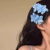 Pinza para el Cabello Estilo Keluli Flor Azul Fresca Pinza Lateral Pinza Atmosférica Temporada de Flores Accesorios para el Cabello de Viaje para Mujeres