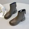 Botines estilo Martin para mujer, nueva colección otoño/invierno 2026, estilo británico, con suela gruesa, forro de felpa, botines con cremallera trasera, ajuste ceñido