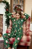 Navidad Europea y Americana Estilo Nuevo Moda Transfronteriza para Mujer Solapa Pijama Estilo Casual Manga Larga Pantalón Largo Conjunto de Ropa para el Hogar Mujer