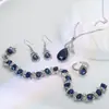 Collar Pendientes Anillo Abierto de Zirconia de Lujo Ligero Europeo y Americano Traje de Joyería Joyería de Calabaza Venta Caliente Temperamento Transfronterizo Noble de Alta Calidad