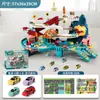 Sartén de Dinosaurio para Niños Carretera Panshan Combinación de Ciudad Coche de Carreras Rompiendo la Gran Aventura Edificio de Estacionamiento Juguete Educativo Niño