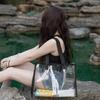 Bolsa Laser de PVC Personalizada Grande Capacidade Anti-Geleia de Frutas Bolsa de Plástico Transparente Colorida de Ombro Publicitária para Presente Bolsa de Mão