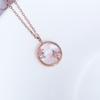 Yachuang Collar de Disco de Fritillaria Blanca Cadena para Mujer Cadena para Clavícula Chapado en Oro Rosa Collar de Circonita Venta al por Mayor