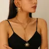 Pendientes de sol de alta calidad con diseño exagerado europeo y americano, pendientes de girasol de moda retro, pendientes de comercio exterior transfronterizo para mujer
