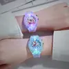 Nuevo reloj KT con diseño de gato y dibujos animados, luminoso, LED, de silicona, para niños y niñas, para escuela primaria y mujeres, venta al por mayor.