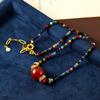 Collar de Cristal con Perlas Estilo Vacaciones de Lujo Ligero Color Dopamina Cadena para Clavícula de Verano para Mujer Joyería