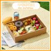 Caja de embalaje de papel kraft desechable para picnic, ideal para acampar al aire libre, con ventana, para fruta, sushi y almuerzo.