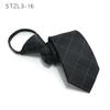Vestido sin corbata Etiqueta negra Camisa de negocios coreana para hombre Versión estrecha de 7 cm Trabajo Corbata con cremallera Seguridad