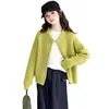 Colección nueva otoño/invierno 2026 para niñas, estilo coreano, simple y casual: Chamarra suéter versátil de cuello redondo, tejido gofre, manga larga raglán