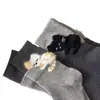 Calcetines Lindos de Gato para Mujer de Otoño e Invierno Estilo Japonés Ins de Moda Calcetines de Media Pantorrilla con Rebaño Sintético Calcetines de Dibujos Animados Zhuji