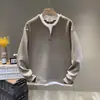 Sudadera de estilo perezoso con retazos de dos piezas falsas, cuello en V para hombre, primavera y otoño, moderna, holgada, versátil, para pareja, manga larga, camiseta base