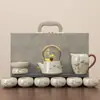 Juego de Té Kung Fu Huangruyao para Jóvenes, Tetera Especial para Preparar Té, Lujo Accesible Caja de Regalo de Alta Gama para Regalar a Líderes