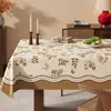 Mantel Estilo Vintage, Lavable, Impermeable, Resistente al Aceite, Resistente al Calor, Cubierta de Mesa de Comedor de PVC Retro Francés, Sensación de Lujo Ligero de Gama Alta