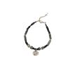 Pulsera Candado de la Paz con Cuentas Chinas Nueva 2024 para Mujer Moda Nacional Retro Lujo Ligero Nicho Joyería Elegante de Alta Gama