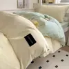 Nuevo Modelo 2026 Conjunto de Tres Piezas Color Sólido Bicolor 100% Algodón para Estudiantes, Compra Única para Dormitorio Universitario Conjunto de Seis Piezas 100% Algodón