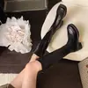 Otoño 2026 Nueva Calle Chica Genial Guapo Versátil Botas Altas de Caballero Punta Cuadrada Tacón Grueso Botas Largas Hasta la Rodilla