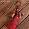Pingente de Pixiu da sorte em escultura de madeira de jujuba atingida por raio estilo chinês, chaveiro de carro trançado, ornamento de bolsa, decoração para pendurar no carro