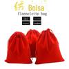 Saco Grande de Veludo Vermelho Saco com Cordão Saco para Embalagem de Presente de Joias Saco para Armazenamento de Cosméticos Veludo com Cordão